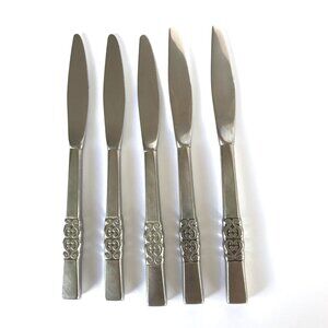 MCM Danish Scroll International Silver Flatware 5 Dinner Knives